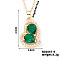 Elegant and Unique Style Brass & Glass Lock Collar Heart Pendant Necklaces for Women, Golden, Green, 15.75 inch(40cm)