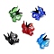 Transparent Lampwork Beads, Handmade Silver Foil Glass Beads, Butterfly, Mixed Color, 17~17.5x19~21x8.5mm, Hole: 1.5mm
