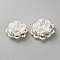 Non-woven Fabric & Acrylic & Glass Ornament Accessories, Flower, White, 44x44x19mm
