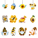 CREATCABIN 36Pcs Bee Wooden Pendant Decorations Yellow Gnome Honey Honeycomb Hanging Ornaments Tags Wooden Ornaments Craft Embellishment Tree Decor with Jute Cord Rope for Bee Themed Party Shower WOOD-WH0037-003-1