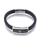 Leather Braided Cord Bracelets BJEW-E350-07A-1