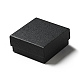 テクスチャ紙ジュエリー ギフト ボックス  中にスポンジマット付き  正方形  ブラック  7.5x7.5x3.4cm  内径：6.9x6.9のCM  深さ：3.2cm OBOX-G016-C02-B-2