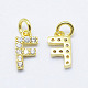 Brass Micro Pave Grade AAA Cubic Zirconia Charms X-ZIRC-P067-11G-F-NR-1