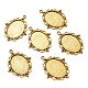 Alliage de style tibétain supports cabochons plat pendentif ovale TIBEP-M022-A-05AG-RS-2
