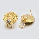 Alloy Flat Round Stud Earring Findings PALLOY-L146-18-1