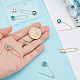 ARRICRAFT 8Pcs 4 Colors Alloy & Glass Safety Pins AJEW-AR0001-62-3