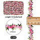 Cinta de encaje bordado de poliéster con flores de 15 yarda OCOR-WH0070-77A-2