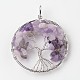 Tree of Life Natural & Synthetic Mixed Stone Big Pendants G-L455-D-2