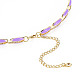 Brass Micro Pave Cubic Zirconia Link Tennis Necklaces for Women NJEW-T013-01G-06-2