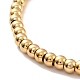 Placage sous vide 201 bracelet en perles rondes en acier inoxydable pour femme STAS-D179-03G-02-2
