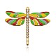 Golden Tone Alloy Enamel DragonflyBig  Pendants ENAM-J033-12G-1