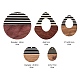 10Pcs 5 Style Resin & Walnut Wood Pendants RESI-LS0001-20-3