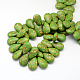 Brins de perles en forme de goutte turquoise synthétique teint TURQ-Q100-11A-2