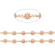 Латунные цепочки с цветком ромашки и овальными звеньями CHC-I035-13G-10-2