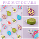 CHGCRAFT 144Pcs 6Style Easter Egg Polymer Clay Charms Soft Clay Pendant for Easter Decor Egg Fillers Basket Stuffers CLAY-CA0001-25-6