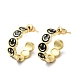 Smiling Face Real 18K Gold Plated Brass Stud Earrings EJEW-L268-016G-03-1