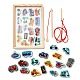 Wooden Magnetic Fishing Games AJEW-D066-01C-1