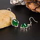 Half Round Imitation Jade Dangle Earrings for Girl Women EJEW-BB46316-A-4