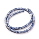Perles de jaspe tache bleue naturelle G-F631-K06-2