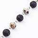 Chaînes de perles de jaspe dalmatiens naturelles rondes faites à la main pour la fabrication de bracelets de colliers AJEW-JB00344-02-1