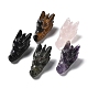 Figurine di teste di drago curative con pietre preziose naturali DJEW-L010-05-1