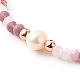 Set di bracciali con perline intrecciate in filo di nylon regolabili con perline di perle naturali BJEW-JB06454-12