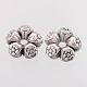 Charms del corazón del estilo tibetano entrepiezas de plata de los abalorios AC0752-NF-2