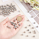Superfindings 2 brin de perles de jaspe en argent naturel de 8 mm G-FH0001-58-3