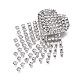 Corazón de rhinestone de cristal con pasador de solapa con borla JEWB-T002-27S-4