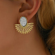 Boucle d'oreille en alliage en forme d'éventail pour femme MW7420-1-2