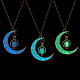 Anattasoul 3-teiliges Halsketten-Set mit Halbmond-Anhänger aus platinierter Legierung in 3 Farben NJEW-AN0001-31-1