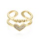 Brass Micro Pave Clear Cubic Zirconia Cuff Rings RJEW-S044-097-NF-3