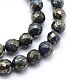 Dyed Natural Pyrite Beads Strands G-F582-C03-3