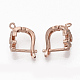 Brass Micro Pave Cubic Zirconia Hoop Earring Findings with Latch Back Closure ZIRC-Q022-038RG-NF-2