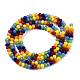 6 brins de perles de verre de couleurs unies GLAA-N041-002-2