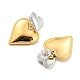 304 boucles d'oreilles pendantes double coeur en acier inoxydable pour femme EJEW-D076-01C-GP-2