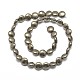Flat Round Natural Pyrite Beads Strands G-I125-78-10x5mm-2