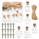 DIYウィッシングボトルペンダント装飾作成キット  星、ハート、キューブ、丸いガラス瓶を含む  鉄ペグベイルペンダント  ジュートコード  透明 DIY-FS0004-97-1