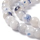 Fili di perline rotonde di dumortierite bianco blu naturale G-E265-01B-3
