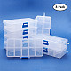 Benecreat 8 paquete 10 rejillas caja de almacenamiento de plástico caja de joyería con divisores ajustables contenedores de almacenamiento de pendientes caja de plástico transparente (13.5x6.8x3 cm CON-BC0001-02-3