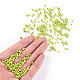 （詰め替えサービスあり）ガラスシードビーズ  不透明な色の種  DIYジュエリー作成用の小さなクラフトビーズ  ラウンド  緑黄  8/0  3mm  約12 G /袋 SEED-C019-3mm-44-4