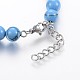 Synthetic Turquoise Charm Bracelets BJEW-F324-05AS-3