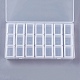 ポリプロピレンプラスチックビーズ容器  フリップトップビーズ収納  取り外し可能な  21のコンパートメント  長方形  透明  20x11x3.6cm  3コンパートメント：約10.15x2.6x3.1cm  21区画/ボックス X-CON-I007-02-3