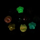 UVメッキ不透明アクリルビーズ  虹色の  暗闇で光る  スター  ミックスカラー  15x15.5x14mm  穴：3.5mm MACR-K351-01-4