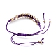 Bracelets tressés en perles de rocaille en verre galvanisé BJEW-JB04789-03-2