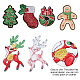 Gorgecraft 5 スタイル 20 個 クリスマスストッキング 刺繍パッチ クリスマス鹿 スパンコール クリスマスツリーアップリケ ジャケット ジーンズ バックパック tシャツ DIY-GF0005-73-4