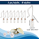 8 pièces 8 style bouteille de souhait de mer en verre avec ensemble de colliers pendentif coquille de trompette naturelle NJEW-AB00005-3