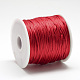 Fil de nylon, corde de satin de rattail, rouge, environ 1 mm, environ 76.55 yards (70 m)/rouleau