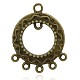 Tibetan Style Ring Alloy Chandelier Component Links PALLOY-J659-24AB-1