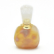 天然瑪瑙開閉式香水瓶ペンダント  真鍮のパーツとガラスのエッセンシャルオイルのボトル  30~36x18~20x9.5~16mm  穴：0.8mm  ガラス瓶容量：3ml（0.101液量オンス）  宝石の容量：1ml（0.03液量オンス） G-E556-01C-2